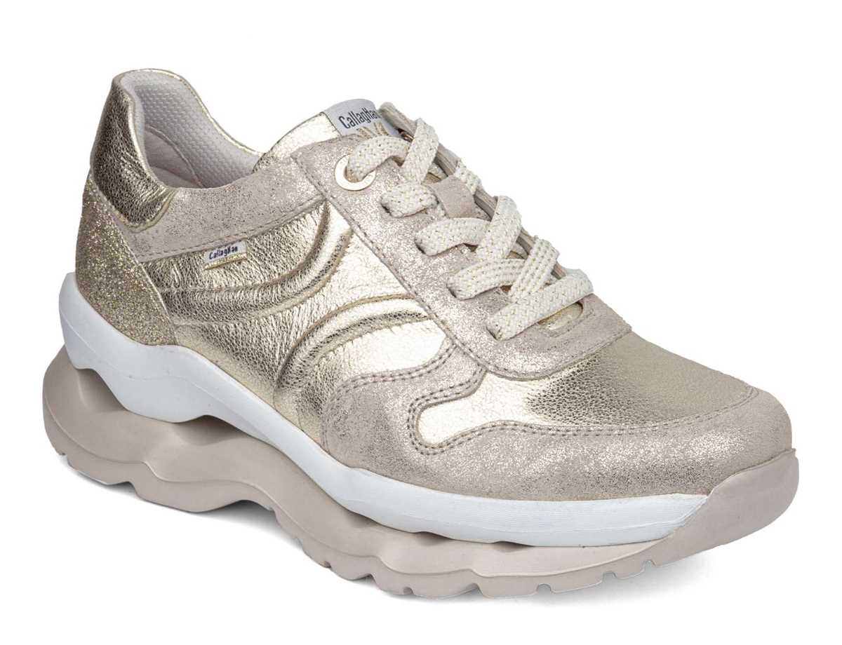 Callaghan 18820 Sole Sneakers Damen Weiß Beige Gold | GOG487MU