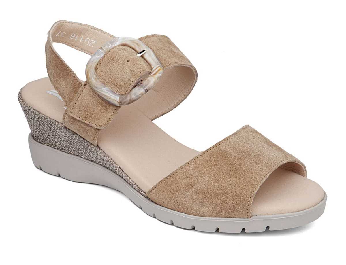 Callaghan 29116 Esperanza Keilabsatz Sandalen Damen Beige | OGY832UR