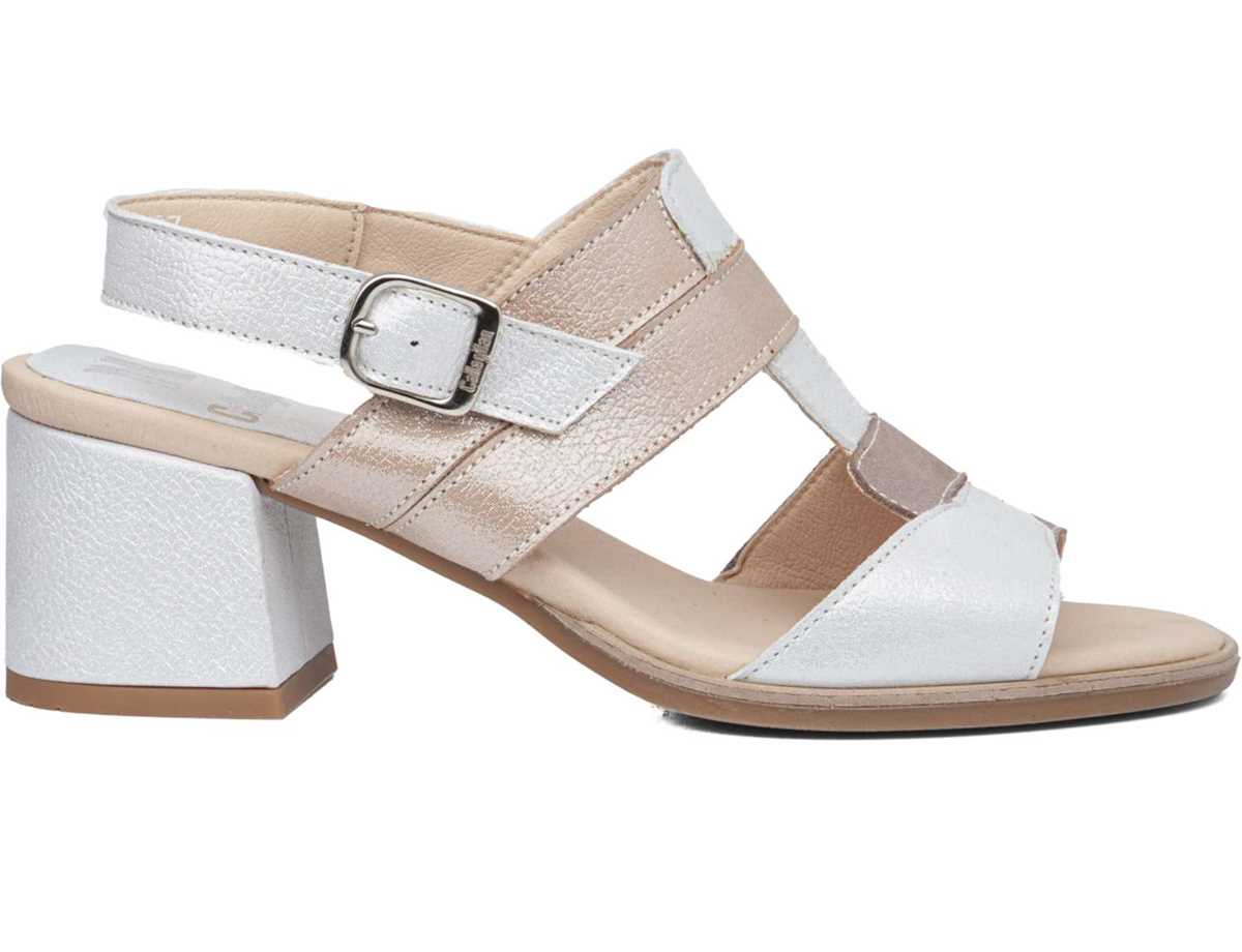 Callaghan 29211 Kibow Sandalen Absatz Damen Weiß Beige Gelb | YTH4491JK