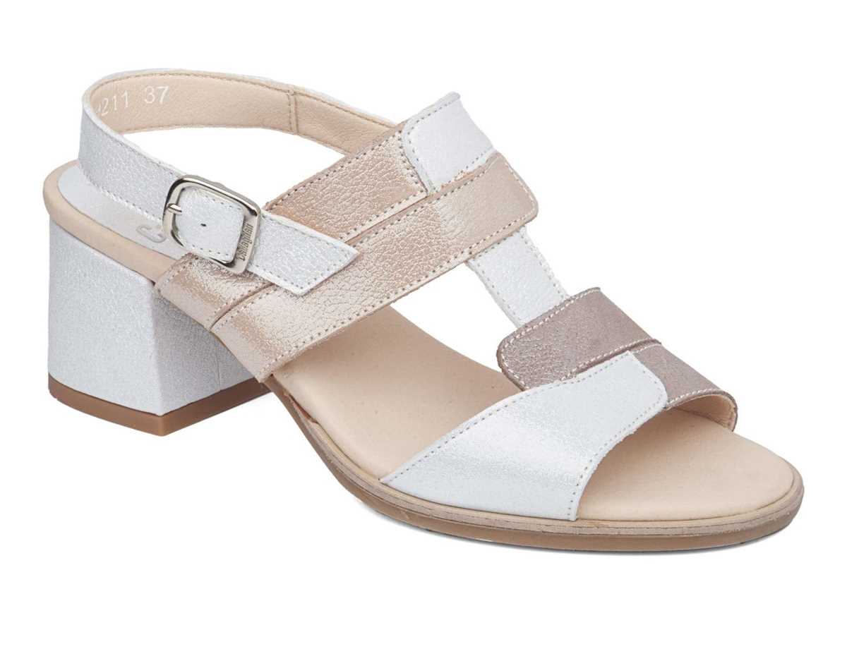 Callaghan 29211 Kibow Sandalen Absatz Damen Weiß Beige Gelb | YTH4491JK