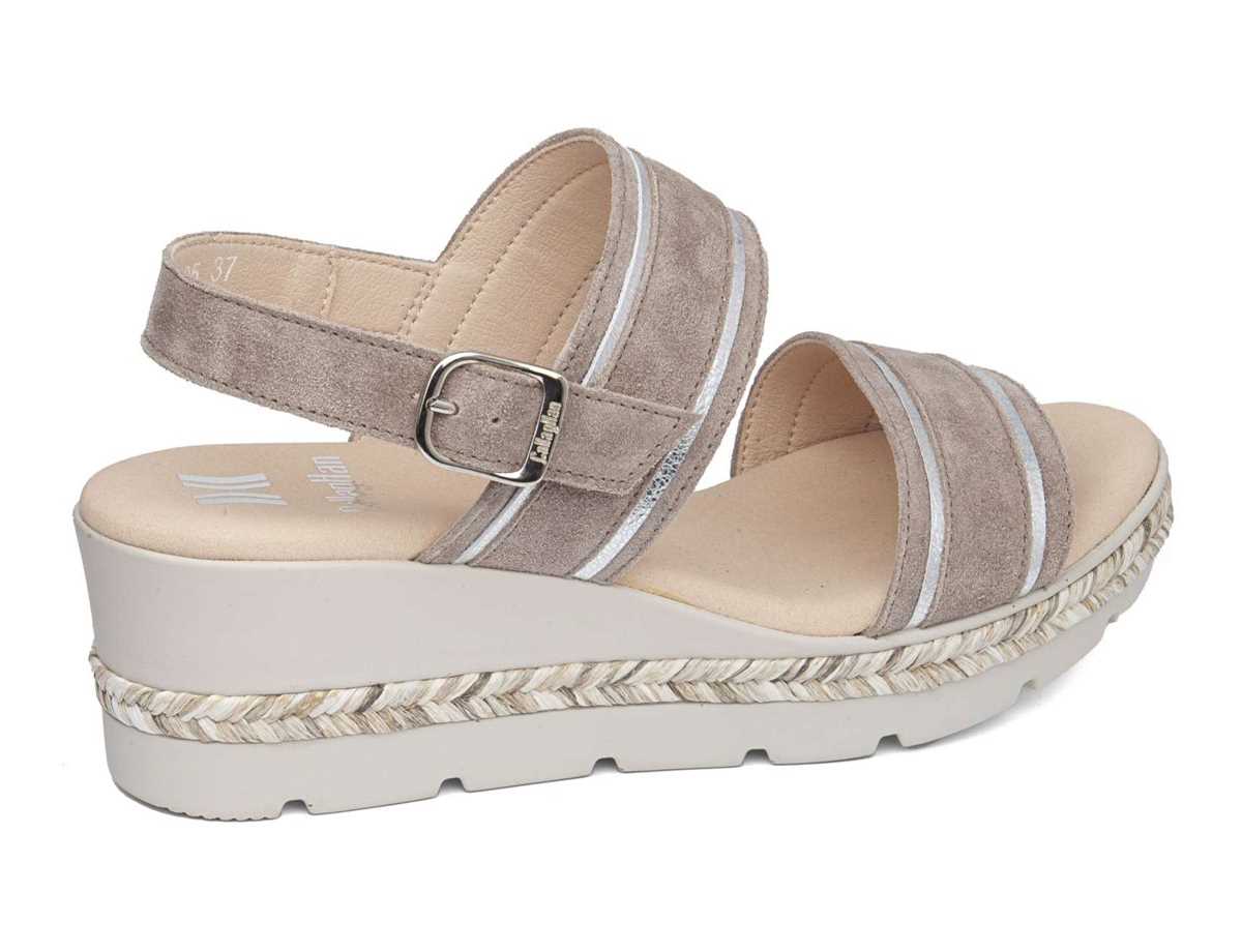 Callaghan 29805 Mara Keilabsatz Sandalen Damen Beige Silber | NUM2261NY