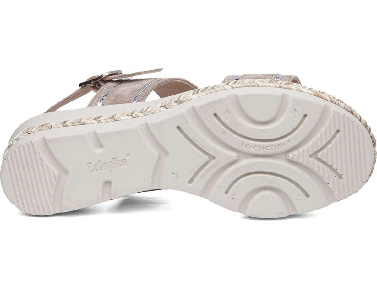 Callaghan 29805 Mara Keilabsatz Sandalen Damen Beige Silber | NUM2261NY