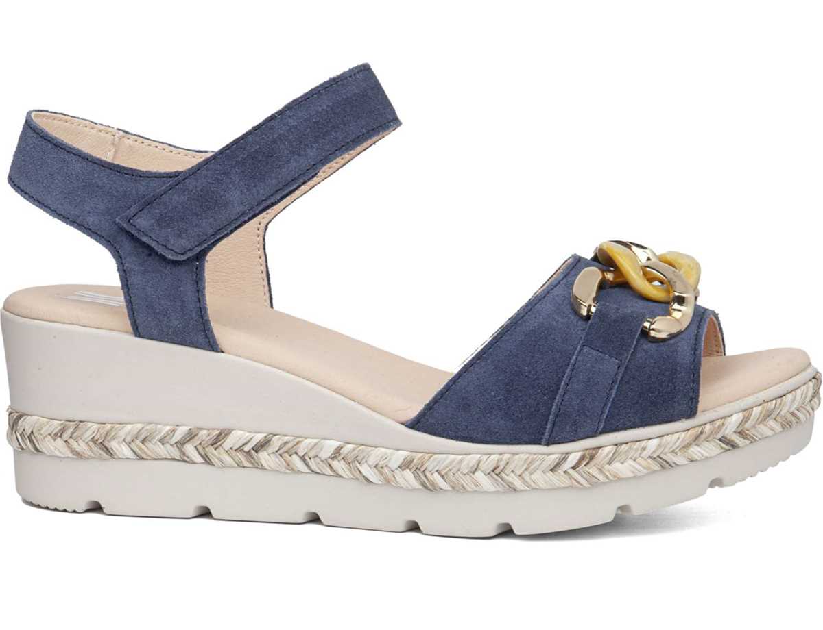 Callaghan 29807 Mara Keilabsatz Sandalen Damen Blau | MWW6895GL