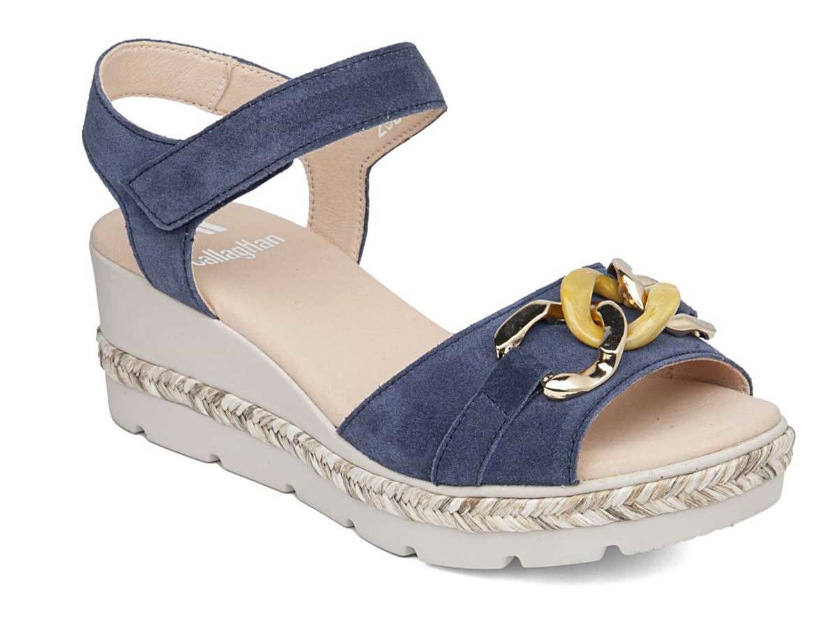 Callaghan 29807 Mara Keilabsatz Sandalen Damen Blau | MWW6895GL