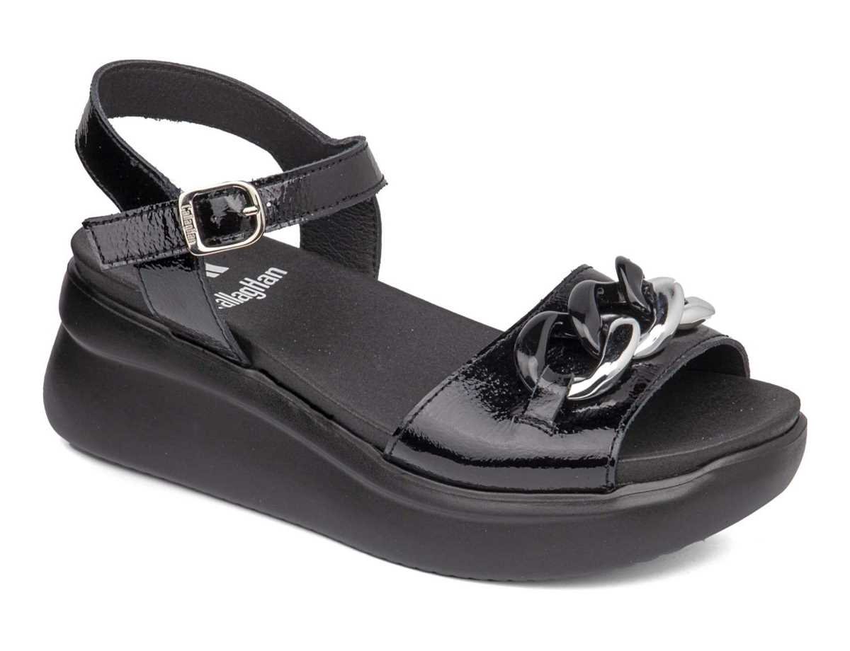 Callaghan 29910 Llana Keilabsatz Sandalen Damen Schwarz | VEJ5478JD