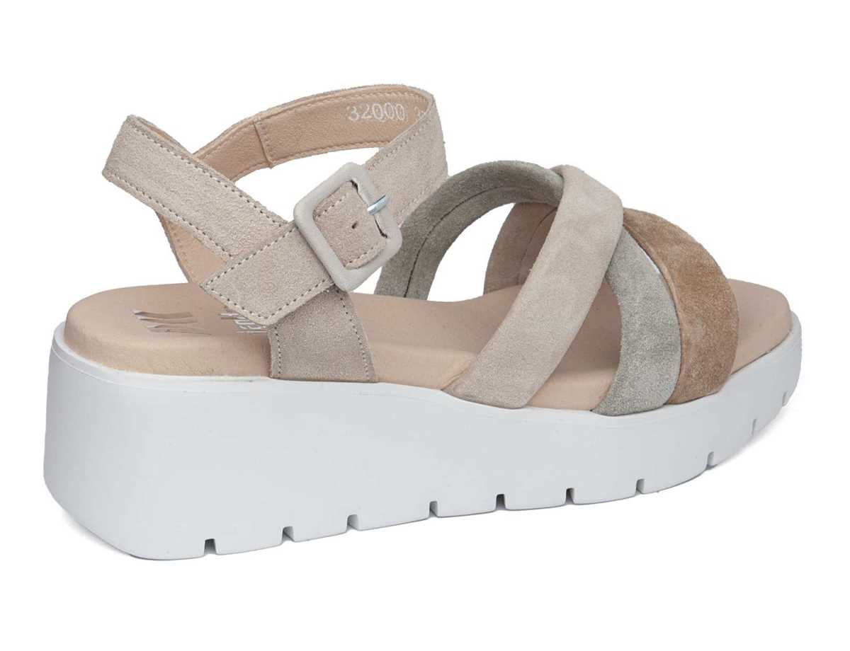 Callaghan 32000 Bera Keilabsatz Sandalen Damen Beige Grün Braun | DWY2266XS