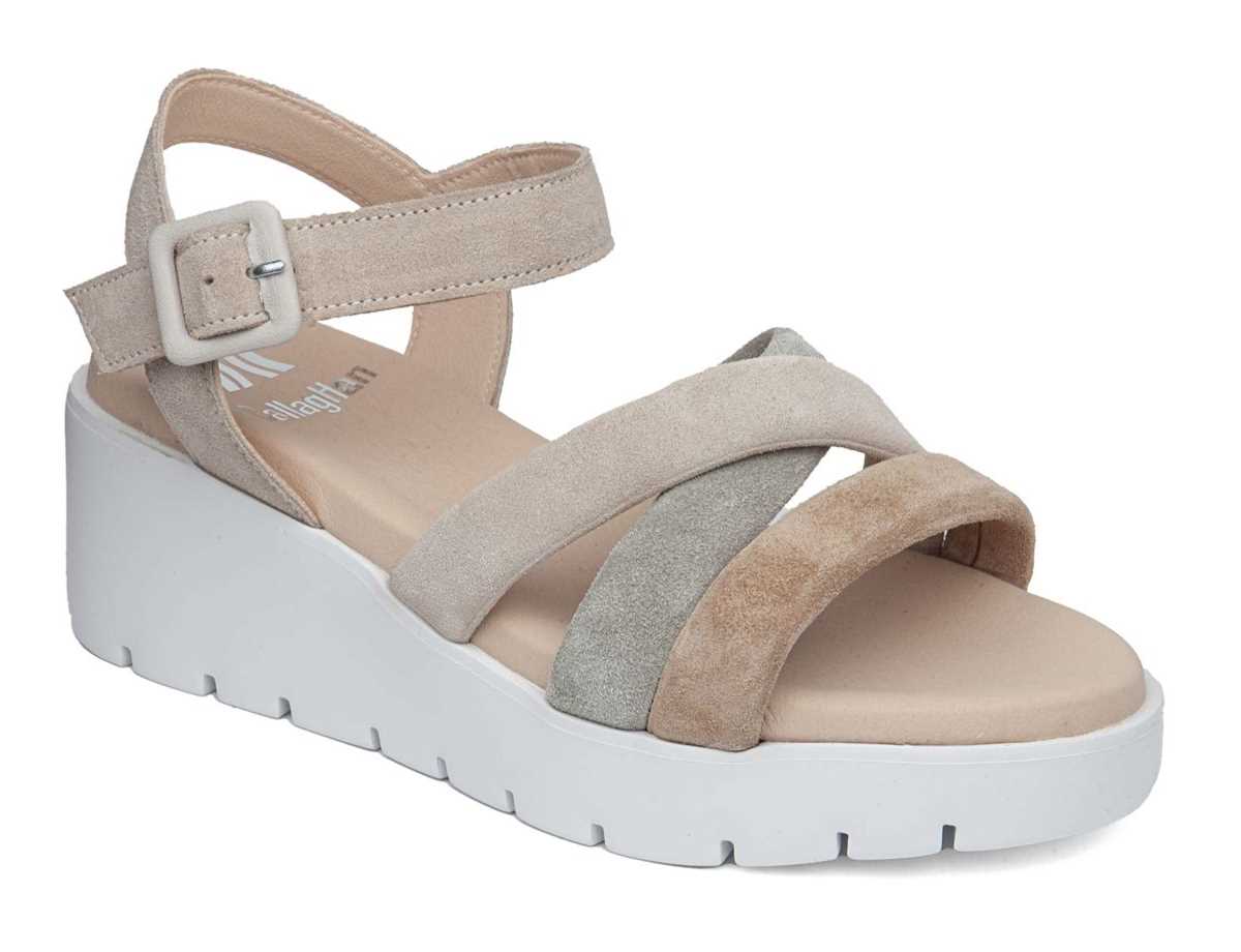 Callaghan 32000 Bera Keilabsatz Sandalen Damen Beige Grün Braun | DWY2266XS