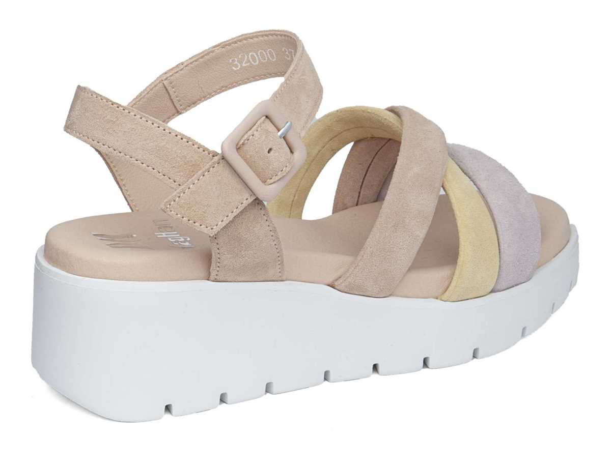 Callaghan 32000 Bera Keilabsatz Sandalen Damen Lila Gelb Beige | JCW893AM